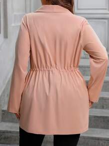 Vionelle Plus Size Women's Plain And Simple Everyday Long Sleeve Jacket Fall Winter Cloth For Women Autumn - Pink - View 2