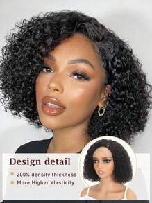 Tóc giả xoăn Kinky T Tóc giả ren Tóc giả xoăn Bob Tóc giả tóc thật Tóc giả xoăn 200% mật độ Tóc giả ren phía trước bồng bềnh cho phụ nữ - SNatural - Xem 2