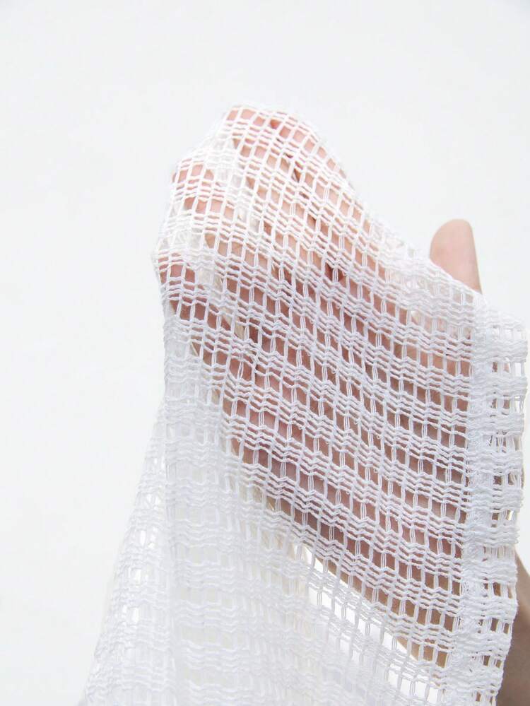 SHEIN Maija 2 pièces Débardeur uni de style campagnard et top court à manches longues avec décoration torsadée en maille pour femmes