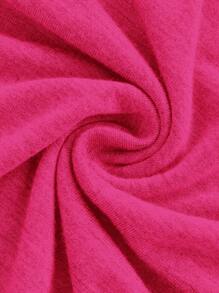 SHEIN EZwear 綜色手織女士無肩帶連身裙 - 玫紅色 - 查看 4