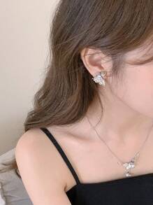 DAZY 蝴蝶主题珠宝套装，时尚生日派对和周年纪念礼物 - 銀色 - 查看 4