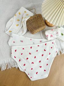 PetitDoll 5pcs/Pack Women Plus Size Fruit Printed Underwear Briefs - Multicolor - View 2