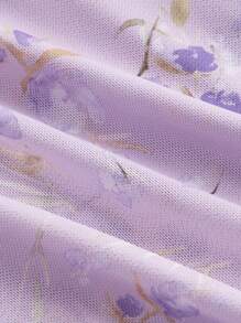 SHEIN MOD Váy dài màu hồng dệt kim hoa cho mùa hè, váy hồng cho phụ nữ, váy tốt nghiệp - Màu tím  Violet - Xem 4