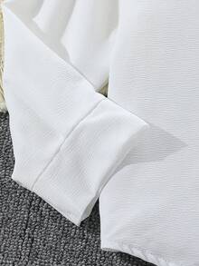 SHEIN Young Girls' Casual Embroidered Two-Piece Outfit - White - View 3