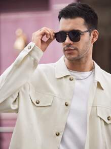 Manfinity VCAY Men's Loose Sweater Weave Shawl Collar Casual Jacket, Autumn - Apricot - View 7