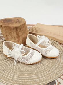 Hàng Mới Về Thoải Mái Thoáng Khí Vải Ren Bé Gái Mùa Hè Giày Đế Bằng, Giày Đi Bộ Cho Bé, Giày Đế Bằng Ngoài Trời Thời Trang Cho Bé Gái - trắng - Xem 4