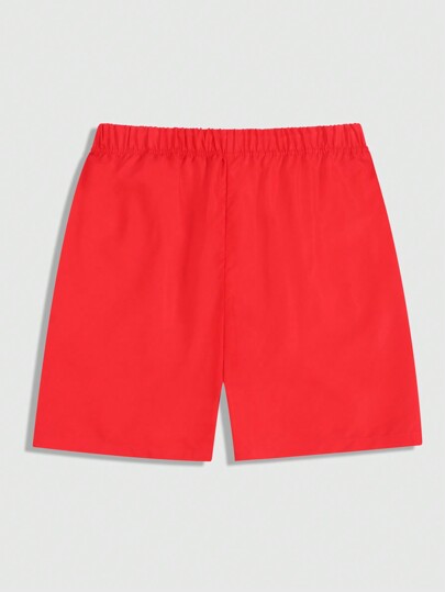 Street Life Pantalones cortos tejidos con estampado de llamas, de uso escolar, para hombre