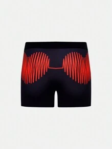 1pc Men's Simple Printed Daily Boxer Shorts - Multicolor - View 2