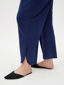 LUVLETTE Women's Plus-Size Dark Blue Soft 100% Pure Cotton Pajamas Sets Lounge Set Lingerie