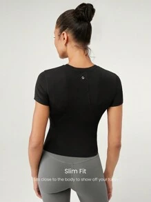 GLOWMODE Modal Slim Fit Sports Tee Daily Casual - Black - View 2