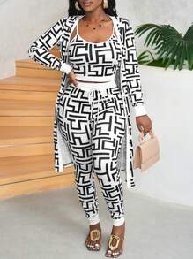 Slaydiva Women's Casual Digital Print Top And Pants Set - Multicolor - View 1