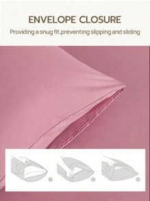 Bộ 3 món ga trải giường màu hồng nhạt trơn, làm từ vải microfiber, bao gồm 1 ga trải giường và 2 vỏ gối (không bao gồm ruột gối), bộ chăn ga gối mềm mại hiện đại, phù hợp cho gia đình, ký túc xá, trường học, thiết kế túi sâu phù hợp với nệm dày đến 16 inch. - Bụi hồng - Xem 7