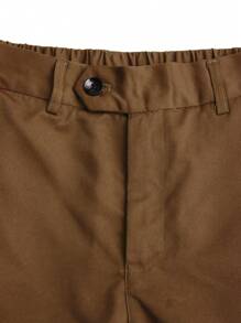 Manfinity Mode Men's Plain And Simple Daily Long Sleeve Suit With Long Pants - Coffee Brown - View 6