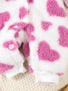 SHEIN 女宝宝舒适保暖羊毛长袖睡袍睡衣套装