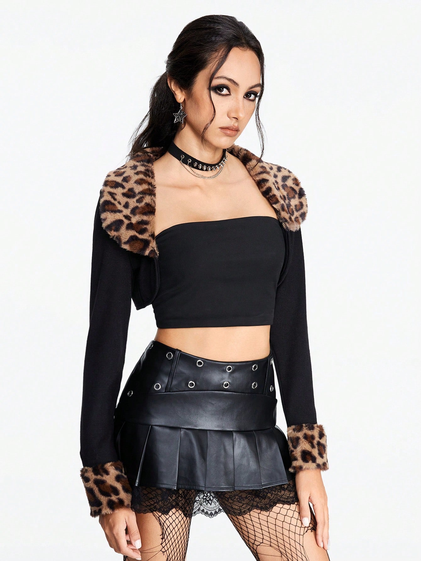 ジャケット・アウター NO ID leopard fur coat t y2k Vkei emo ジャケット・アウター NO ID leopard fur coat t y2k Vkei emo