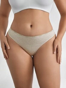 Ocili Leisure Women's Plain Simple Daily Plus Size Panties - Light Grey - View 6