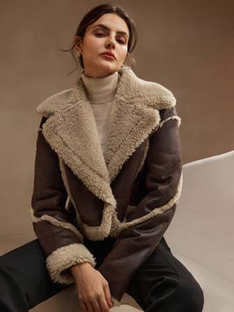 SHEIN Anewsta ファージャケット Anewsta outerwear | Fashion Anewsta outerwear | SHEIN USA