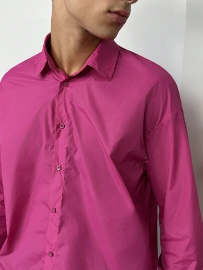 Manfinity VCAY 1pc Men Y2K Clothes Funny Basic Casual Oversize High Street Vintage Style Pink Vintage Shirts Back To School Fall Clothes Halloween Clothes