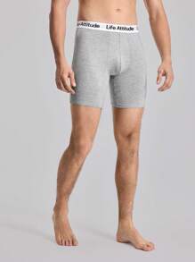 EasyFave Men's Simple Printed Boxer Briefs (2pcs/Pack) - Multicolor - View 13