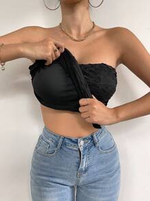 Zolique Áo yếm hở lưng đơn giản màu trơn dành cho nữ - màu đen - Xem 5