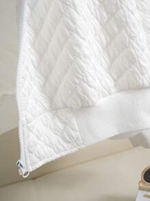 SHEIN Essnce 大码阿姨纹理面料格子棒球夹克