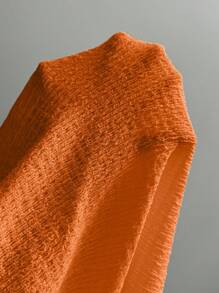 Rafferiza 女士度假纯色扭纹前开衩下摆露背上衣和鱼尾紧身裙套装 - 橘色 - 查看 7