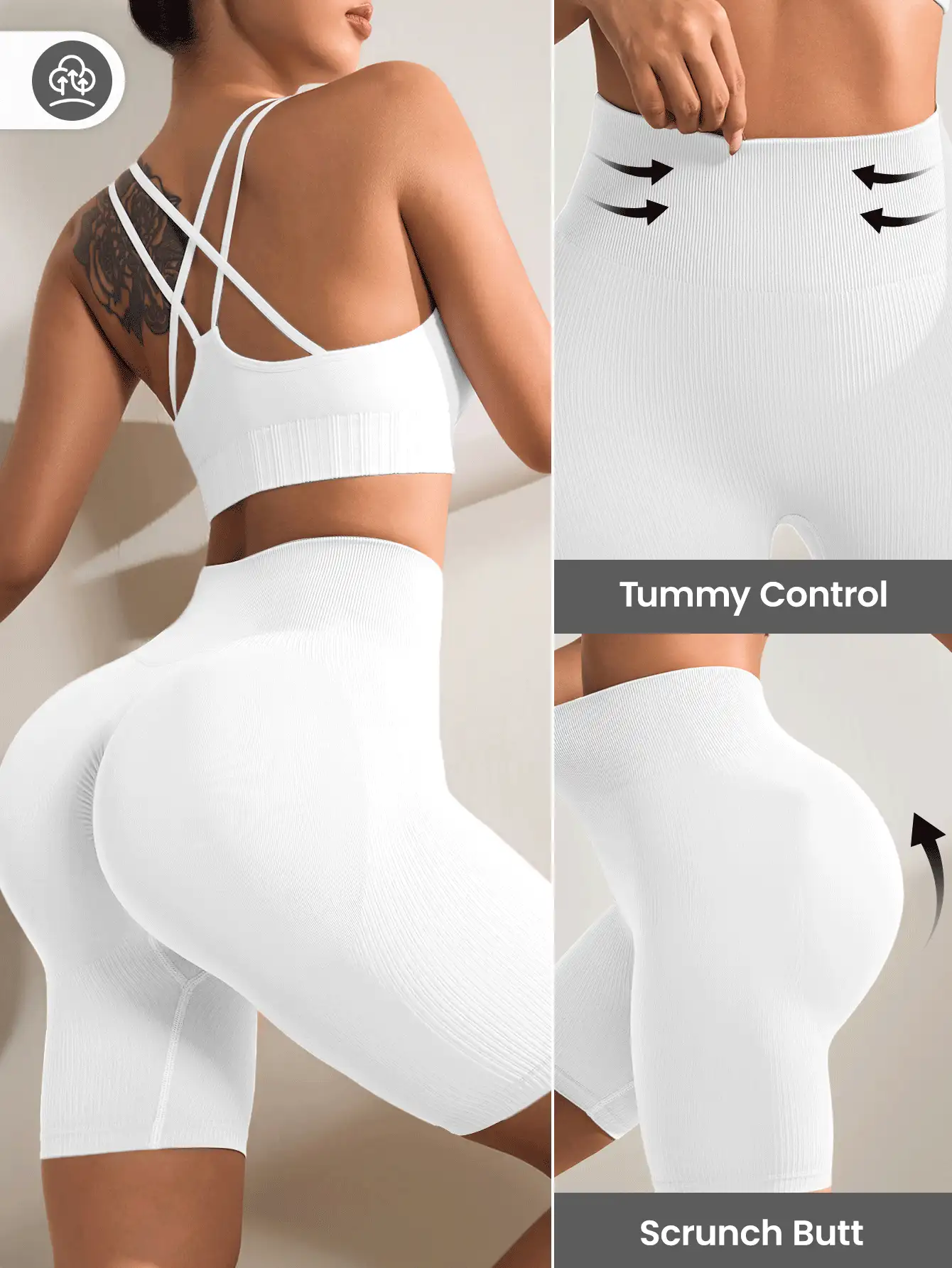 Easithlete Women's Solid Color Seamless High Waist Fitness Spandex Shorts, Daily Workout Biker Shorts