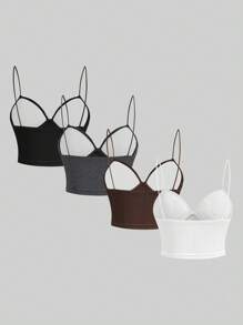 SHEIN LUNE Multiple-Piece Set Of Women's Casual Sports Tight-Fit Camisole For Fall - Multicolor - View 2