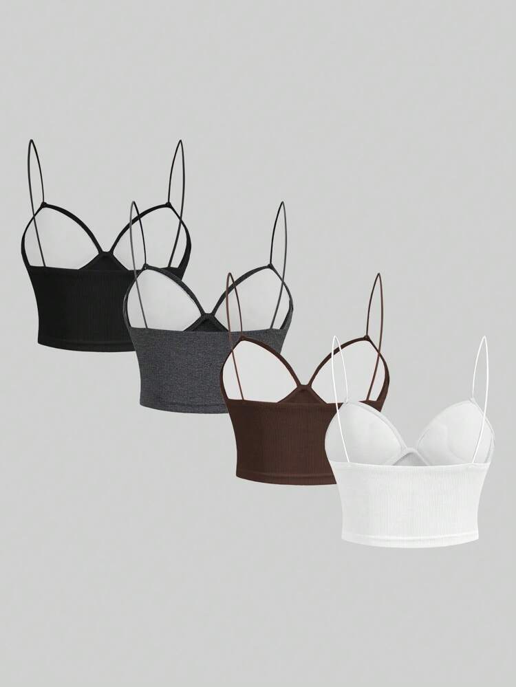 Multiple-Piece Set Of Women's Casual Sports Tight-Fit Camisole For Fall