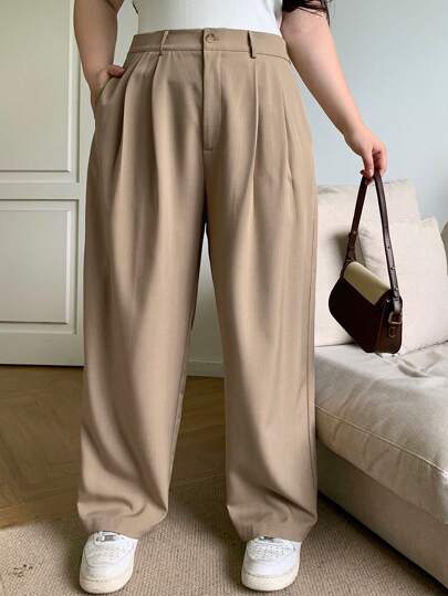 Dazy Plus 加大码直筒宽松裤，百搭款式，秋季返校服装