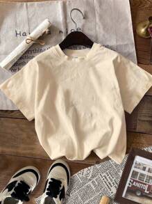 Attitoon Casual Loose-Fitting Bear Print Round Neck Short Sleeve Women's T-Shirt, Suitable For Summer