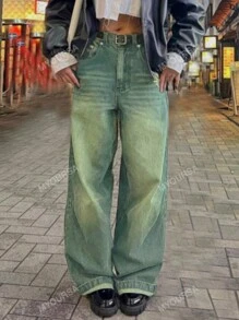 MYOURSA High Waist Distressed  Loose Wide Leg Jeans, 90s Outfit