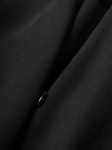 SHEIN Unity 2pcs Chic Fitted Blazer Jacket And Split Hem Skirt Suit Set For Women Fall Cloth For Women - Black - View 5