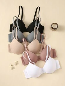 DesireSculpt Bộ 5 Quần lót hở lưng thiết kế đơn giản màu trơn có nội y thời trang dành cho nữ - Nhiều màu - Xem 3