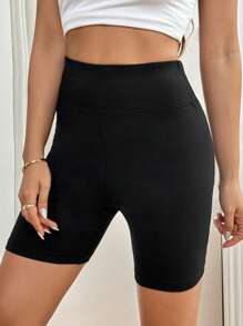 SHEIN Essnce Quần đùi tập yoga nâng hông liền mạch cho nữ mùa hè họa tiết da báo và đen, quần đùi tập gym và đạp xe, quần áo tập yoga trở lại trường, quần áo giáo viên - Nhiều màu - Xem 3