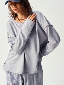 Bohemela Women's Basic Vacation T-Shirt, Autumn - Grey - View 7