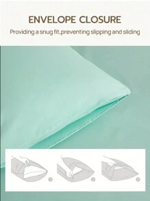 Bộ ga trải giường 3 món màu xanh nhạt, làm từ vải sợi nhỏ, bao gồm 1 ga trải giường và 2 vỏ gối (không bao gồm ruột gối), bộ chăn ga gối mềm mại hiện đại, phù hợp cho gia đình, ký túc xá, trường học, thiết kế túi sâu phù hợp với nệm dày đến 16 inch. - Màu xanh nhạt - Xem 7