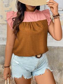 SHEIN LUNE Áo sơ mi tay lỡ họa tiết khối màu cỡ lớn dành cho kỳ nghỉ - Nhiều màu - Xem 3