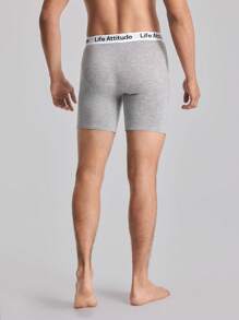 EasyFave Men's Simple Printed Boxer Briefs (2pcs/Pack) - Multicolor - View 3