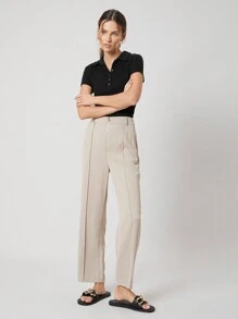 MOTF PREMIUM VISCOSE RIBBED SLIM TOP - Black - View 5