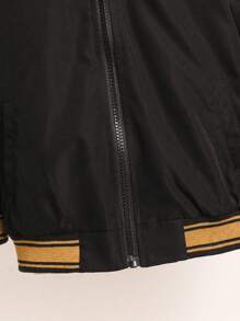 SHEIN 1pc Casual Hooded Jacket For Young Boys,Thermal Lined Comfortable Coat,Versatile Design For School,Outdoor,Sports,Winter,Career Day,Back-To-School - Black - View 5