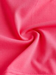 SHEIN Girlism Teen Girl Knitted Solid Color Ruched Casual Pink Tube Top - Hot Pink - View 4