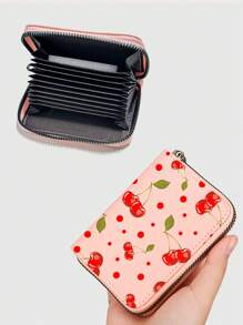 ROMWE Kawaii 1入組紅色櫻桃設計卡片收納盒（圖案隨機放置） - 彩色 - 查看 1