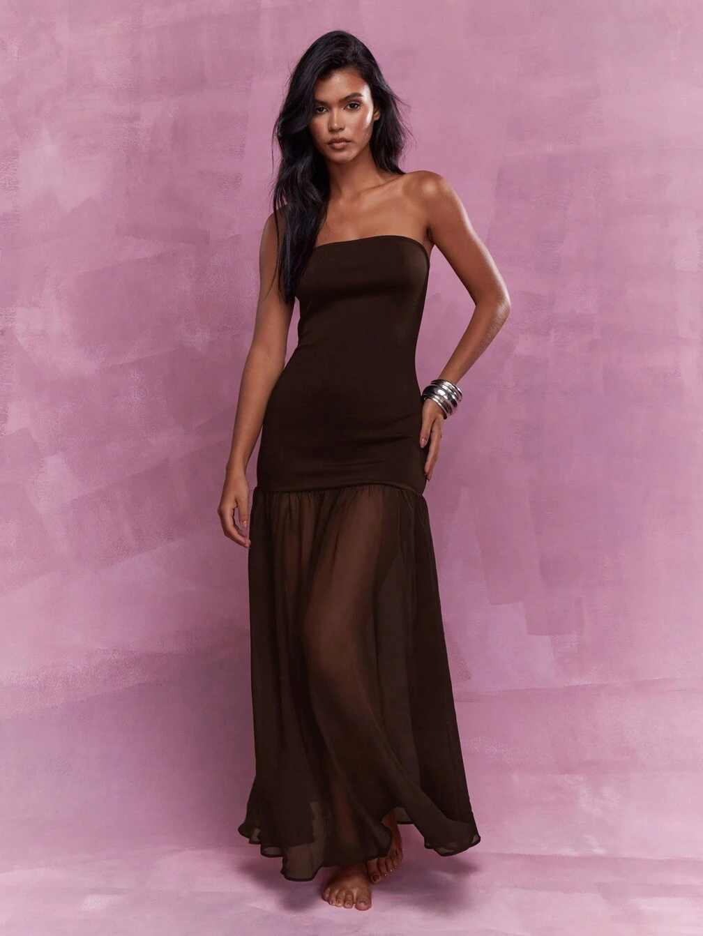 missguided sheer dress MISSGUIDED Sheer Mesh Textured Cowl Neck And Back Flared Hem Cami Maxi Dress  ChristmasMISSGUIDED