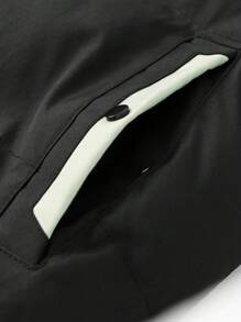 Manfinity Homme Men's Plain Simple Daily Long Sleeve Padded Coat - Black - View 5