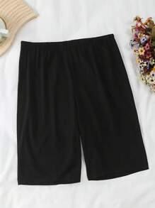 INAWLY Shorts décontractés à taille élastique de couleur unie pour femmes grandes tailles