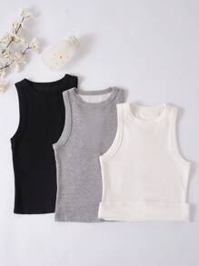 Chiquease Women's Solid Color Sleeveless Tank Top For Daily Wear - Multicolor - View 3