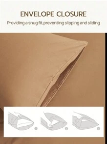 三件套纯色咖啡棕色床单，采用超细纤维面料，包含1个床笠和2个枕套（不含枕芯），现代柔软的床上用品套装，适合居家、宿舍、返校季使用，深口袋设计，适用于厚度达16英寸的床垫。 - 咖啡棕 - 查看 5