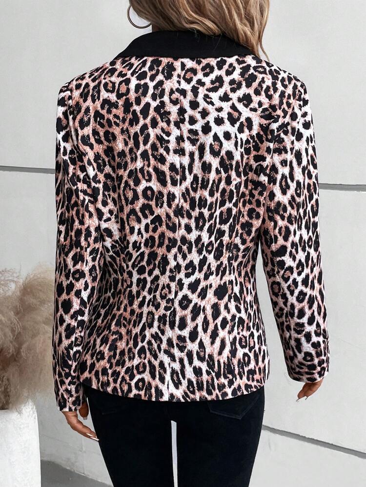 Women's Leopard Print Simple Daily Blazer Jacket