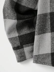 RueChic Men Buffalo Plaid Print Jacket Without Tee - Grey - View 4